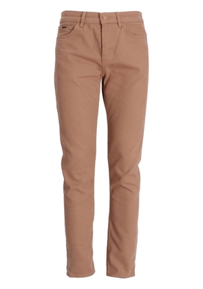 BOSS cotton-stretch tapered-leg trousers - Brown