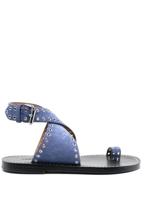 ISABEL MARANT perforated-detail suede sandals - Blue