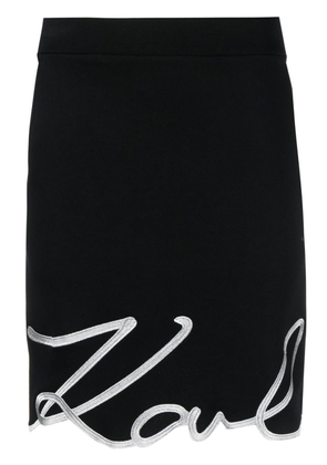 Karl Lagerfeld logo-embroidery miniskirt - Black