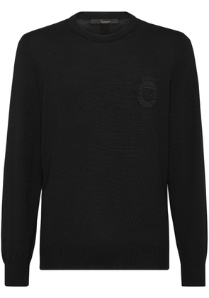 Billionaire logo-embroidered wool jumper - Black