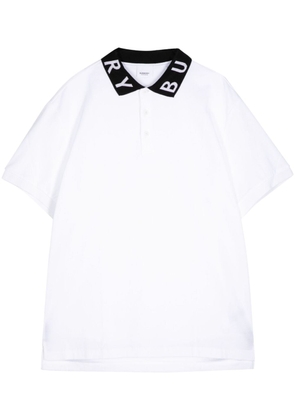 Burberry Ryland collar-logo polo shirt - White