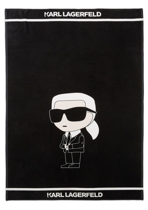 Karl Lagerfeld Ikonik organic-cotton beach towel - Black