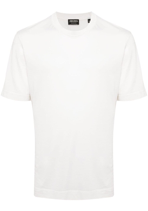 Zegna crew-neck silk-blend T-shirt - White