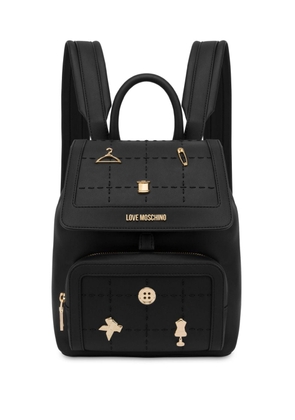 Love Moschino pin-embellishment faux-leather backpack - Black