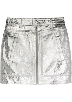 Zadig&Voltaire Jinette leather mini skirt - Silver