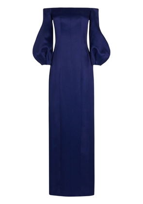 Galvan London Ponza off-shoulder gown - Blue