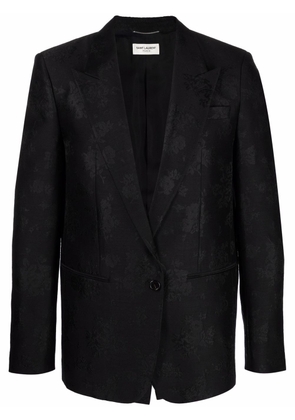 Saint Laurent Jacquard Silk single-breasted jacket - Black
