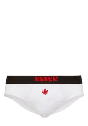 Dsquared2 Horror maple leaf-embroidered briefs - White