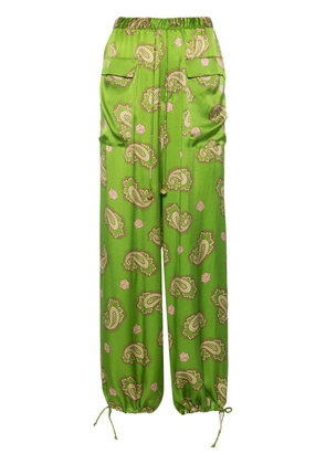 ALEMAIS Dice silk wide-leg trousers - Green