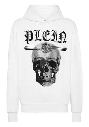 Philipp Plein Skull Strass hooded sweatshirt - White