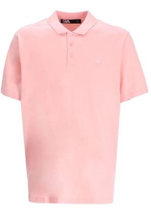 Karl Lagerfeld Ikonik embroidered polo shirt - Pink