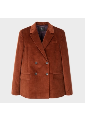 PS Paul Smith Women's Rust Cotton-Blend Cord Blazer Brown