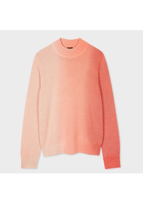 PS Paul Smith Women's Orange Wool-Blend Ombre Funnel Neck Sweater