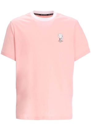 Karl Lagerfeld logo-print cotton t-shirt - Pink