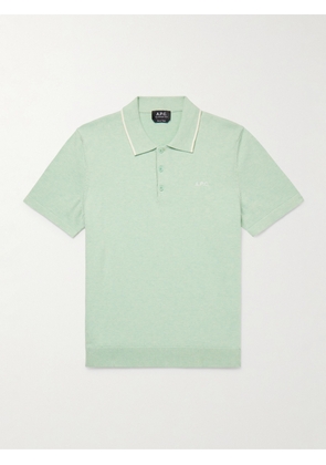 A.P.C. - Fynn Logo-Embroidered Cotton Polo Shirt - Men - Green - S