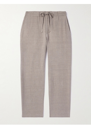 De Bonne Facture - Straight-Leg Linen and Wool-Blend Drawstring Trousers - Men - Gray - IT 46