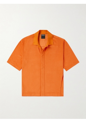 Zegna - Cotton and Silk-Blend Terry Shirt - Men - Orange - IT 48