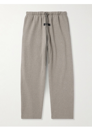 FEAR OF GOD ESSENTIALS - Wide-Leg Logo-Appliquéd Cotton-Blend Jersey Sweatpants - Men - Gray - XXS