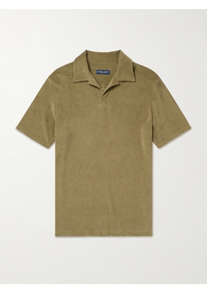 Frescobol Carioca - Faustino Camp-Collar Cotton, Lyocell and Linen-Blend Terry Polo Shirt - Men - Green - S