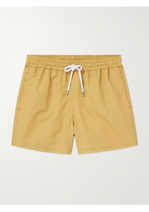 Frescobol Carioca - Ipanmena Straight-Leg Mid-Length Printed Recycled-Shell Swim Shorts - Men - Yellow - S