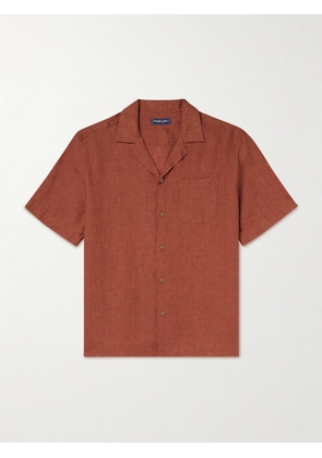 Frescobol Carioca - Angelo Camp-Collar Linen Shirt - Men - Orange - S