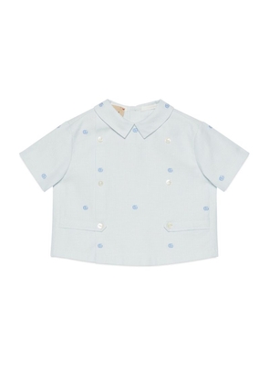Gucci Kids Cotton Gg Embroidered Shirt (3-36 Months)
