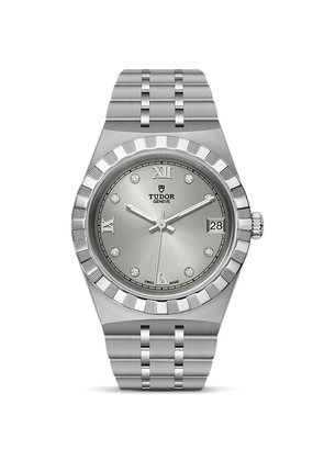 Tudor Stainless Steel And Diamond Royal Watch 34Mm