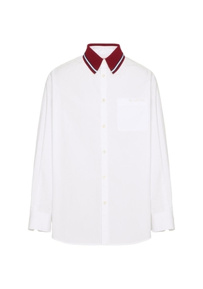 Valentino Cotton Contrast-Collar Shirt