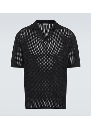 Commas Crochet cotton-blend polo shirt