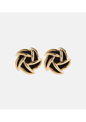 Saint Laurent Vintage Spiral velvet-trimmed clip-on earrings