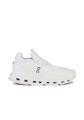 On Cloudnova Sneaker in All White - White. Size 10 (also in 5, 6, 6.5, 7, 7.5, 8, 8.5, 9, 9.5).