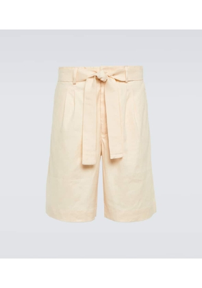 Commas Linen-blend twill Bermuda shorts