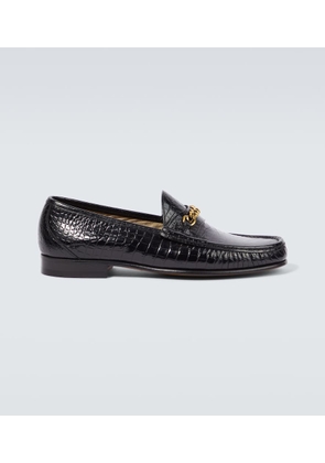 Tom Ford York Chain croc-effect leather loafers