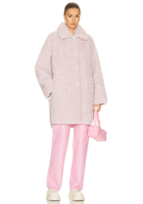 STAND STUDIO Gwen Faux Shearling Coat in Rose Sorbet - Black. Size 38 (also in ).