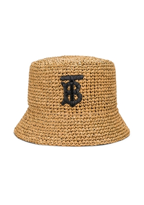 Burberry Bucket Hat in Black & Beige - Beige. Size S (also in ).