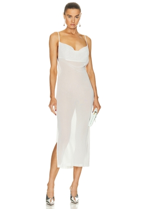 Bottega Veneta Light Cotton Gauze Dress in Chalk - Cream. Size 38 (also in ).