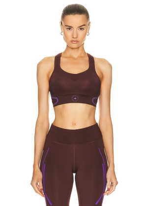 adidas by Stella McCartney True Pace High Support Sports Bra in Bitter Chocolate & Deep Lilac - Burgundy. Size XS (also in ).