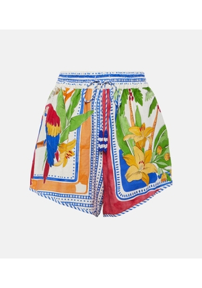 Farm Rio Tropical Destination linen-blend crochet shorts