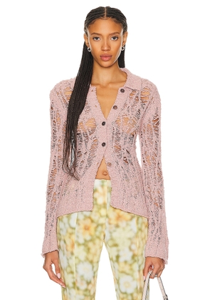 Acne Studios Button Up Long Sleeve Top in Pastel Pink - Mauve. Size S (also in XS).