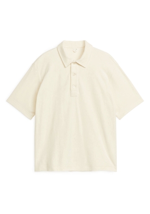 Cotton Towelling Polo Shirt - White