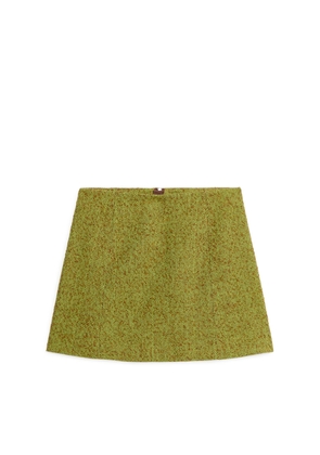 Herringbone Mini Skirt - Green