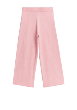Knitted Cotton Trousers - Pink