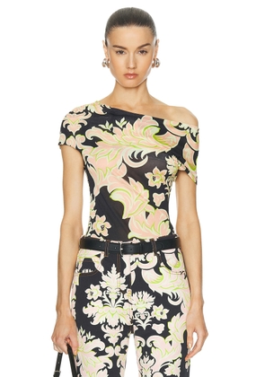 Etro Printed Top in Print On Black Base - Black. Size 42 (also in ).
