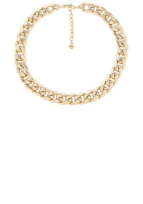BaubleBar Michaela Curb Chain Necklace in Metallic Gold.