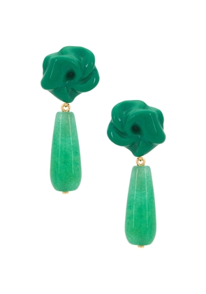 Completedworks Chalcedony Bead Earring in Green 18k Gold Plate - Green. Size all.