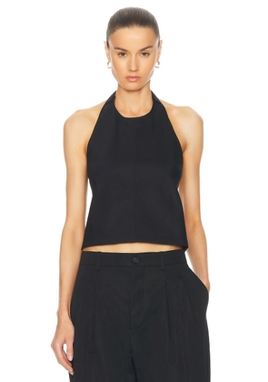 WARDROBE.NYC Drill Backless Halter Top in Black - Black. Size L (also in M, S, XL, XXS).