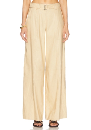 SIMKHAI Amaya Belted Pants in Natural - Tan. Size 4 (also in 6, 8).