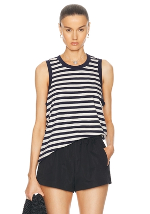 Citizens of Humanity Jessie Modern Muscle Tee in Eclipse Stripe - Navy. Size L (also in M, S, XS).