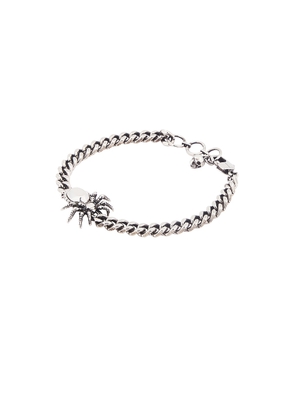 Alexander McQueen Spider Chain Bracelet in Light Antique Silver - Metallic Silver. Size all.