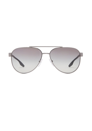 Prada Linea Rossa Aviator Sunglasses in Gunmetal - Grey. Size all.